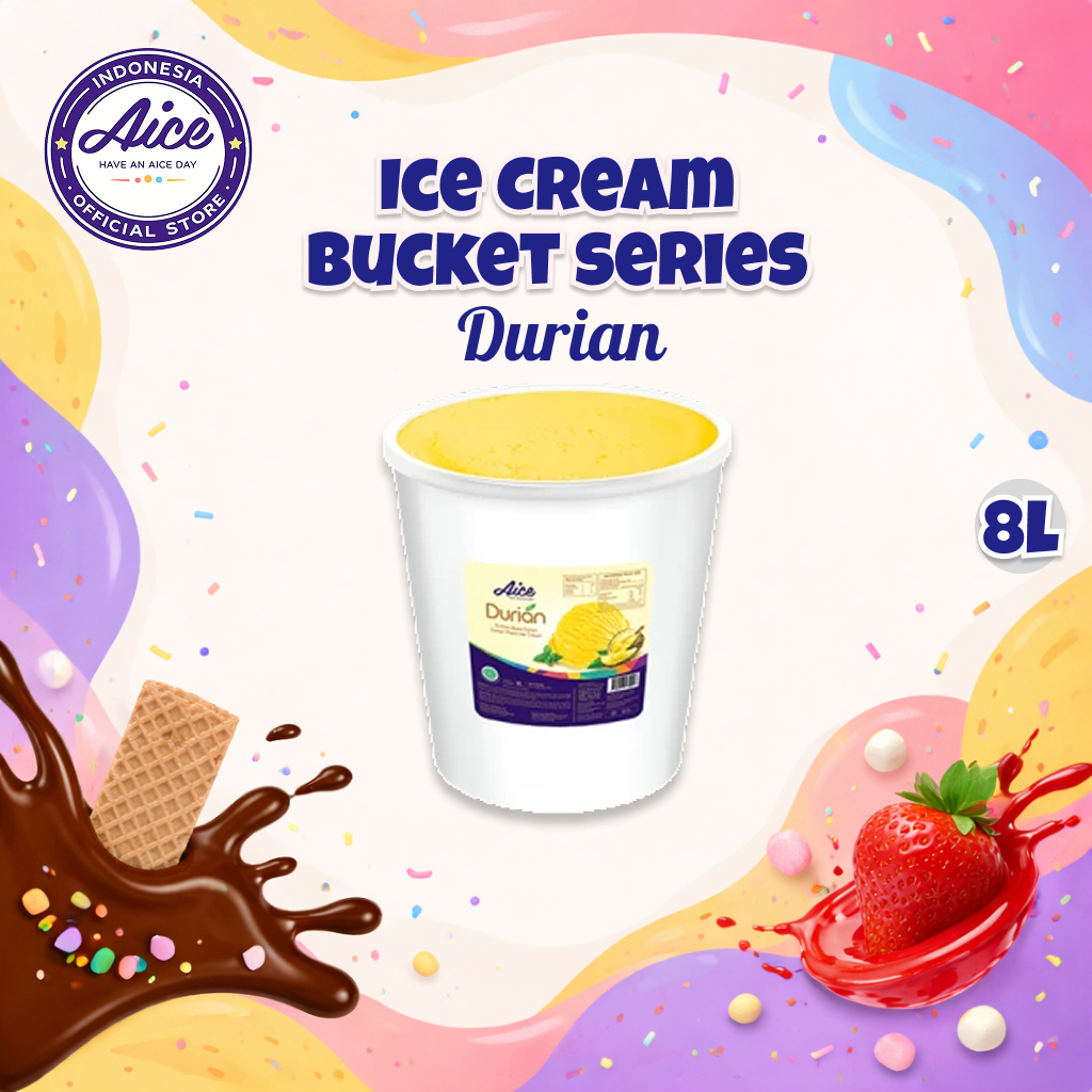 AICE Durian Bucket 8 Liter Ice Cream Es Krim Duren Ember 8L Eskrim Duren