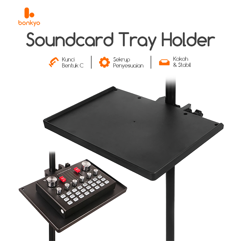 Bonkyo Soundcard Tray Holder | Dudukan Soundcard untuk Tripod & Ringlight | Bahan ABS Kokoh