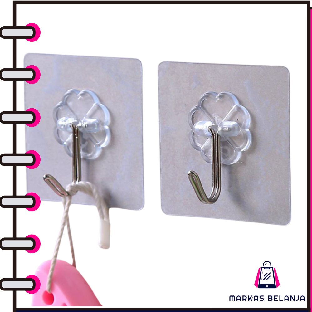 MARKAS HL0058 Gantungan Hook Tempel Steaker Transparan Magic Cantolan Baju Y4180