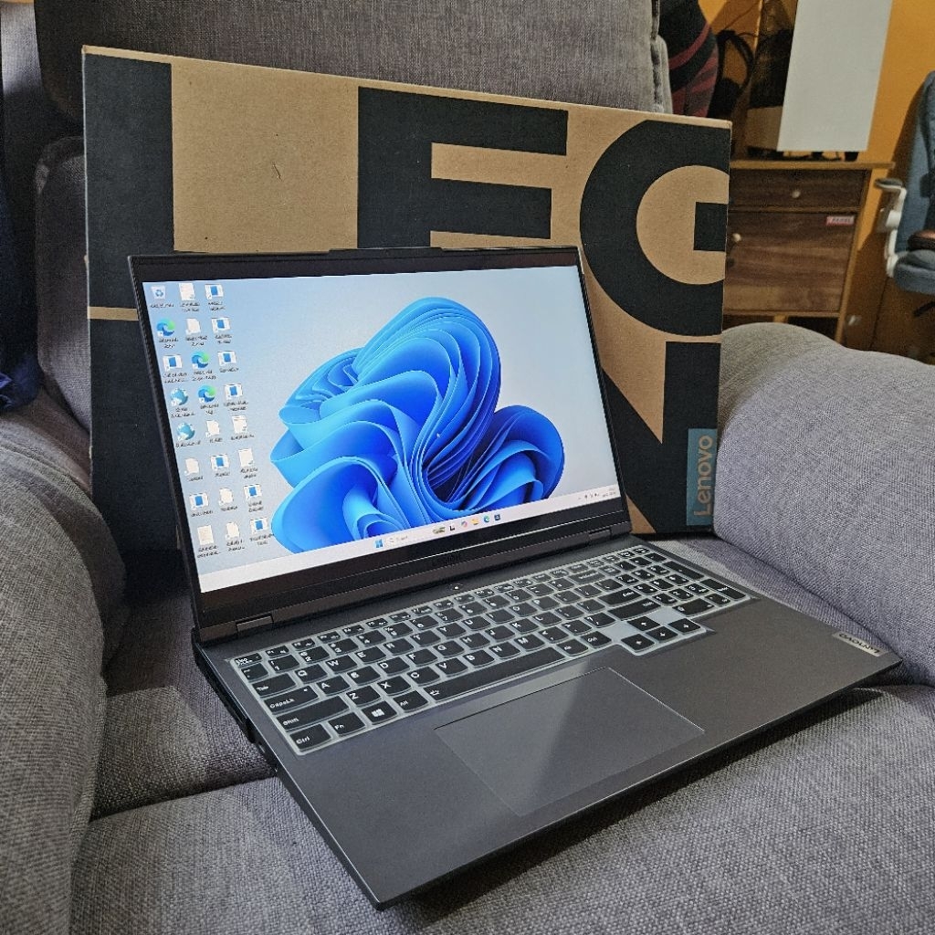 laptop gaming lenovo legion 5 pro 32gb ram 1tb ssd i7 11800 rtx 3050 fullset mulus