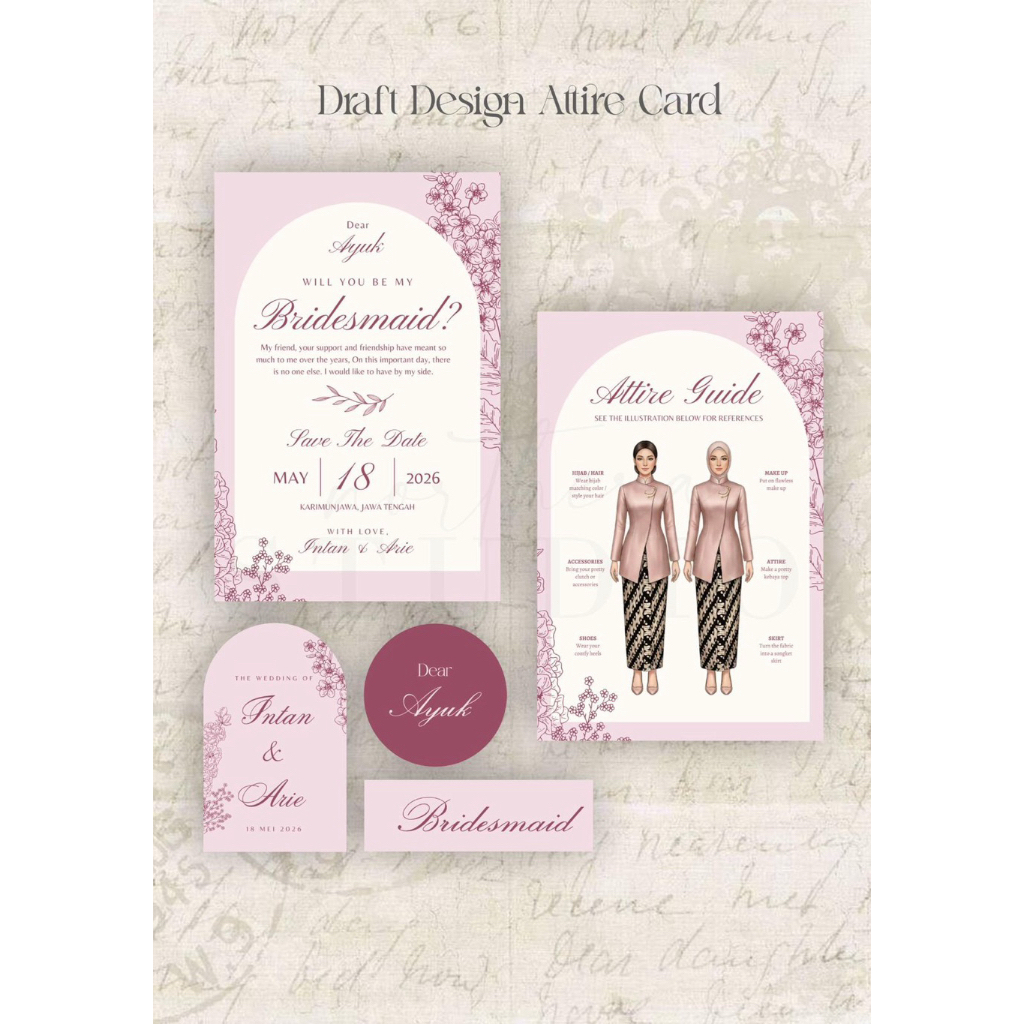 Bridesmaid Card Attire Guide
