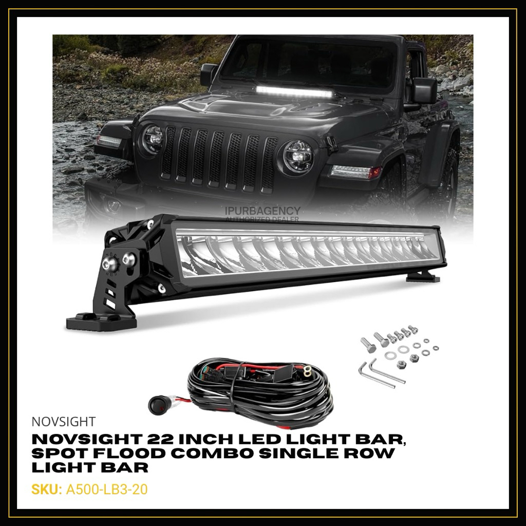 NOVSIGHT (22 Inch) Led Light Bar Spot Flood Combo Single Row Light Bar (A500-LB3-20)