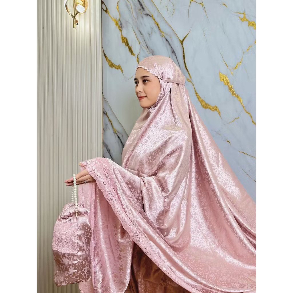 ALISYA PRAYER SET / MUKENA SILK PREMIUM / MUKENA DEWASA/EID SERIES RAYA MUKENA JACGUARD BY ARMII.ID/