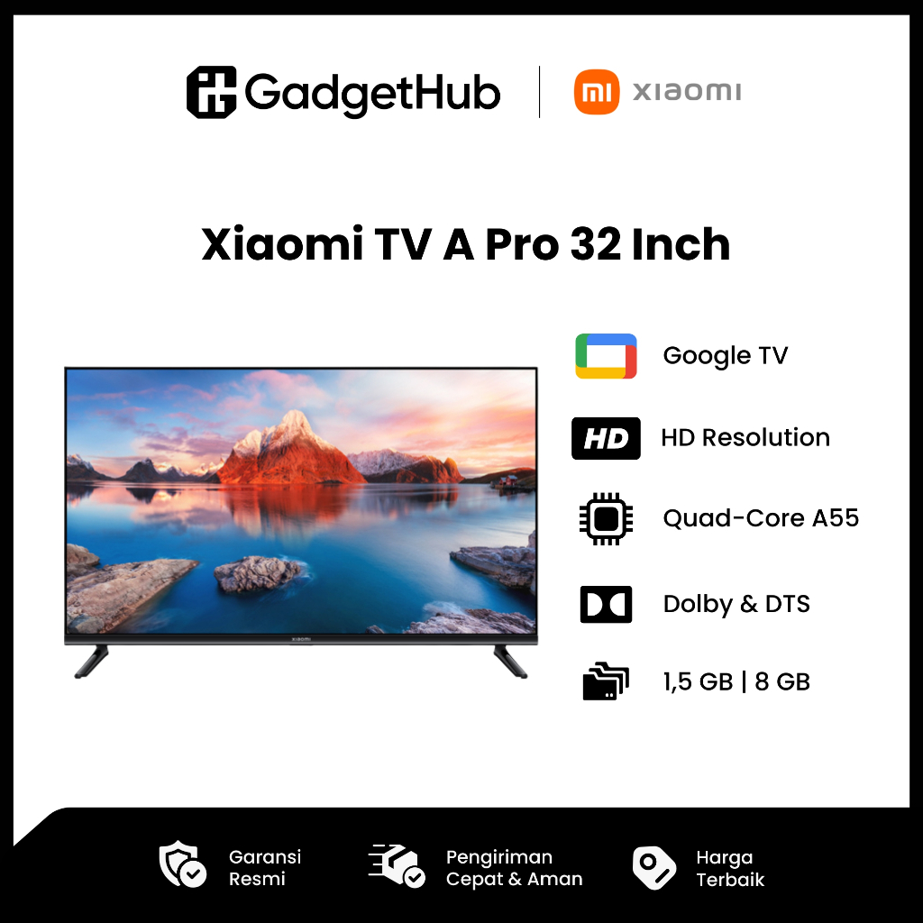 Xiaomi TV A 32 Pro 32 Inch Google TV Smart TV LED HD Speaker 20W Dolby Audio DTS X DTS Virtual X