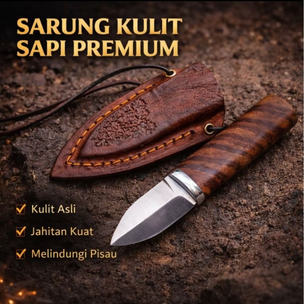 ETNIC012 Pisau Seset Model Dagger Belati Mini Baja HSS Tajam 2 sisi