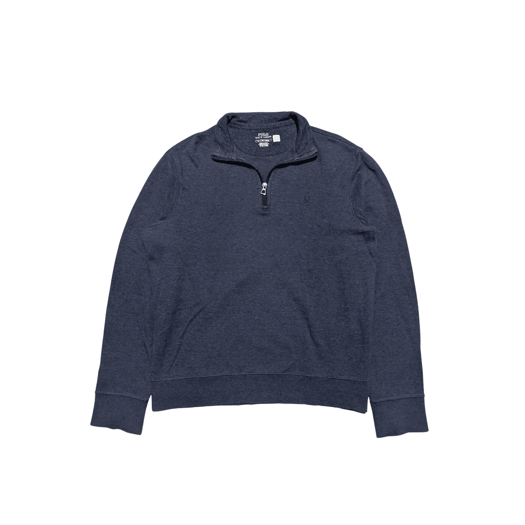 Original Polo Ralph Lauren Jersey Half Zipper Navy Misty, Halfzip Polo Authentic