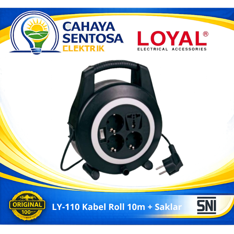 LOYAL Kabel Roll 10 meter (LY-110 SK) SNI - Kabel Roll 10 Meter Saklar On / Off Terminal Kabel