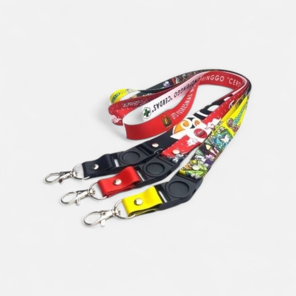Lanyard Custom Lebar 3cm Panjang 100cm | 1 Hari Jadi