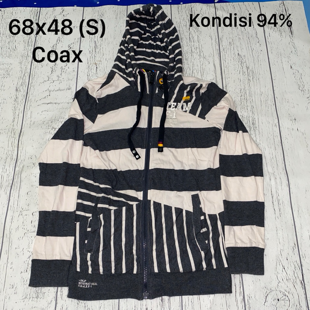 Hoodie Salur Abu Abu Putih Coax Casual Size S