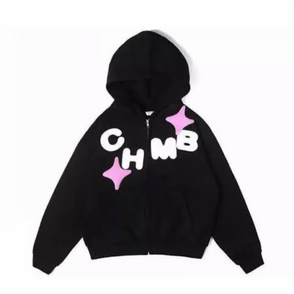 Hoodie Zipper Chmb Shot Love Black