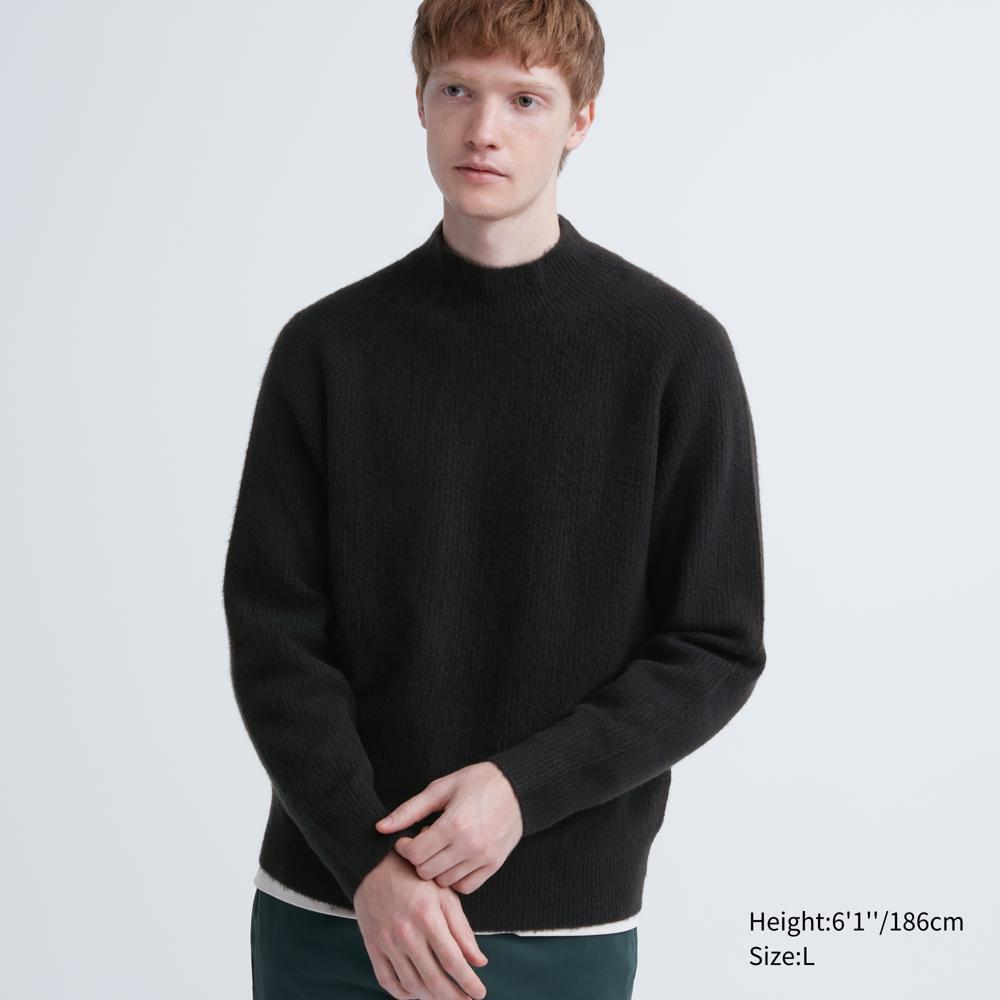 uniqlo sweater souffle yarn mock neck Xl fit L