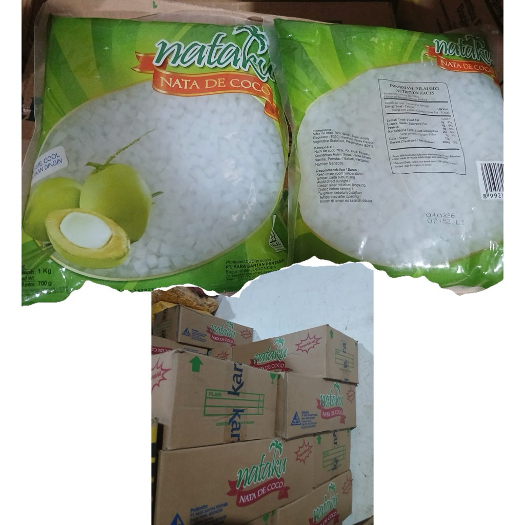 Nata De Coco 1 kg Potongan Dadu Kecil 1 dus