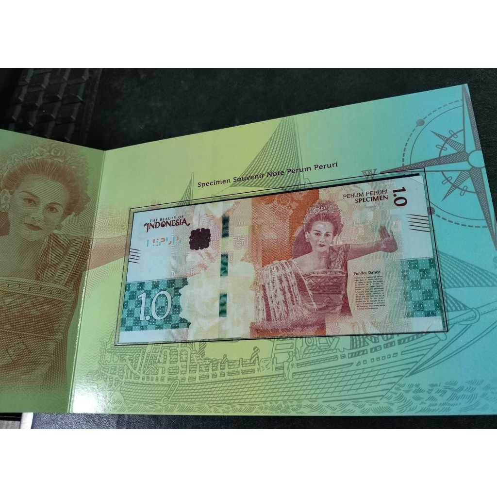 #Paket Testnote Peruri 1.0 specimen + folder 'The Beauty Of Indonesia' tahun 2015