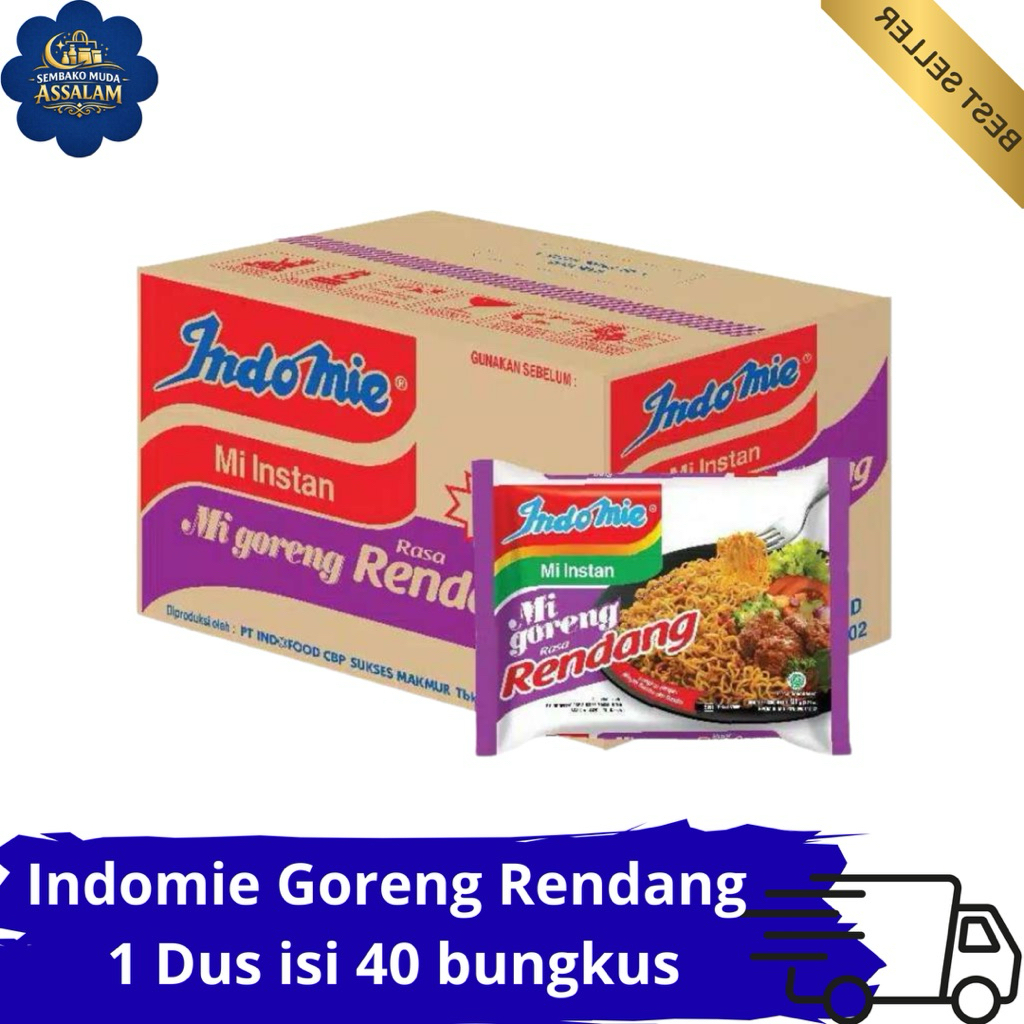 Indomie Goreng Rendang 1 Dus isi 40 pcs / Mie instan Indomie rasa rendang bestseller