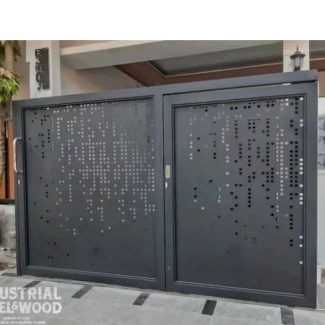 pagar besi motif plat cutting minimalis