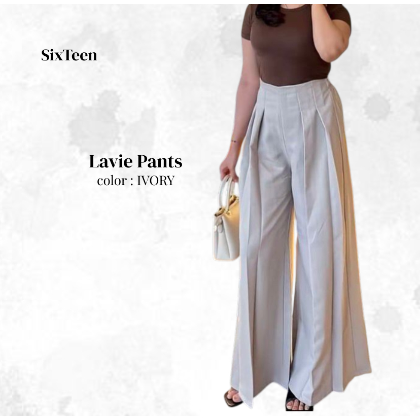 SixTeen-Lavie Pants - Culote Palazzo Highwaist Celana Panjang Wanita - Celana Fashion Muslim Wanita 