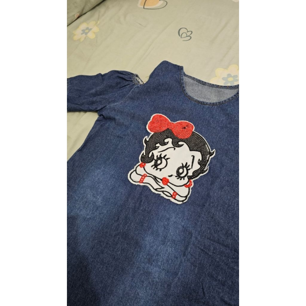 preloved dress pendek wanita jeans denim