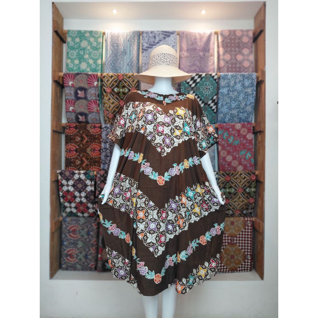 TEMON Daster Lowo Batik Colet Ld 140 Pb 115 Jumbo Busui Terbaru Rayon Premium Homedress Kekinian Mod