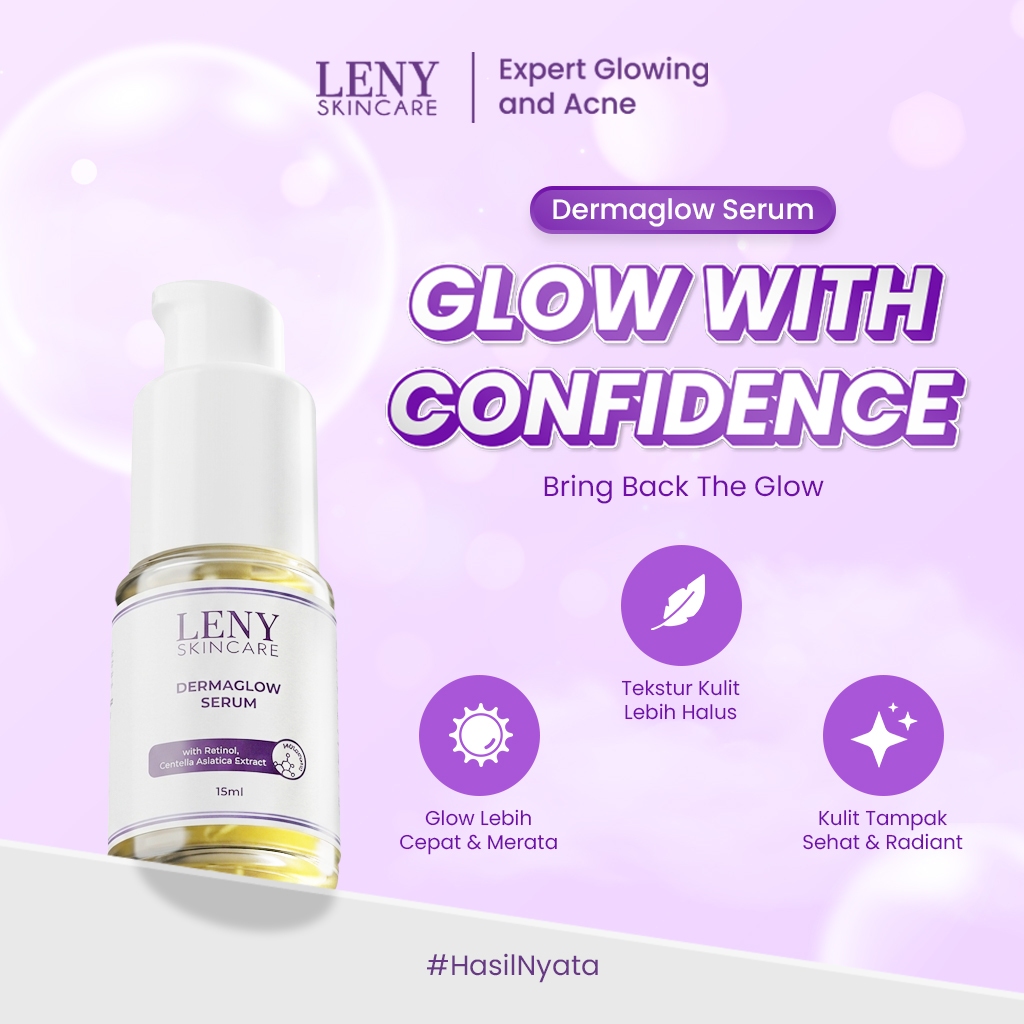 LENY SKINCARE Dermaglow Serum 15ml - Serum Pencerah Wajah & Mengurangi Flek Hitam