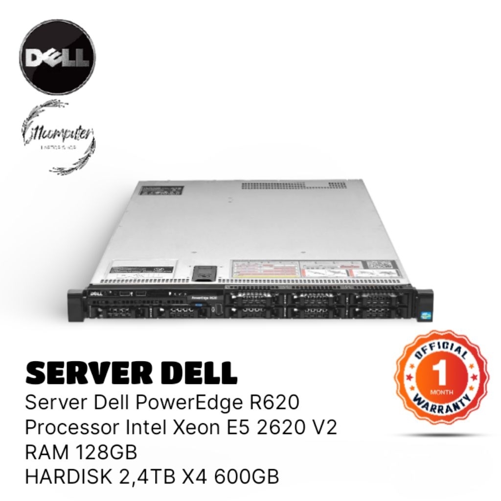 Server Dell PowerEdge R620 RAM 128GB DDR3 HDD 2,4TB
