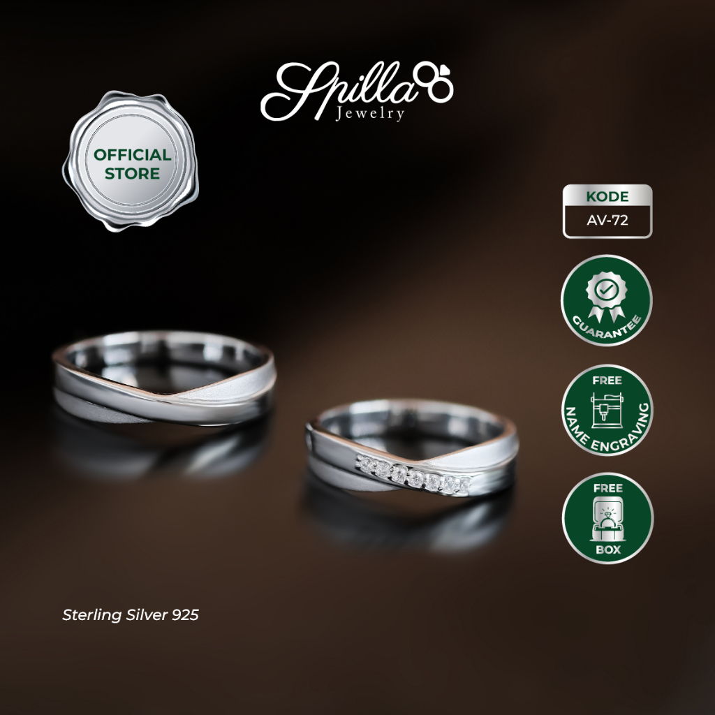 Spilla Jewelry AV-72 Cincin Silver Couple Bergaransi