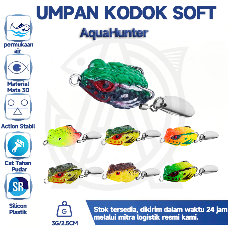 2.5cm/3g Katak Casting Soft Frog Lure Floating Bait Umpan Pancing kodok soft bait Casting gabus deng