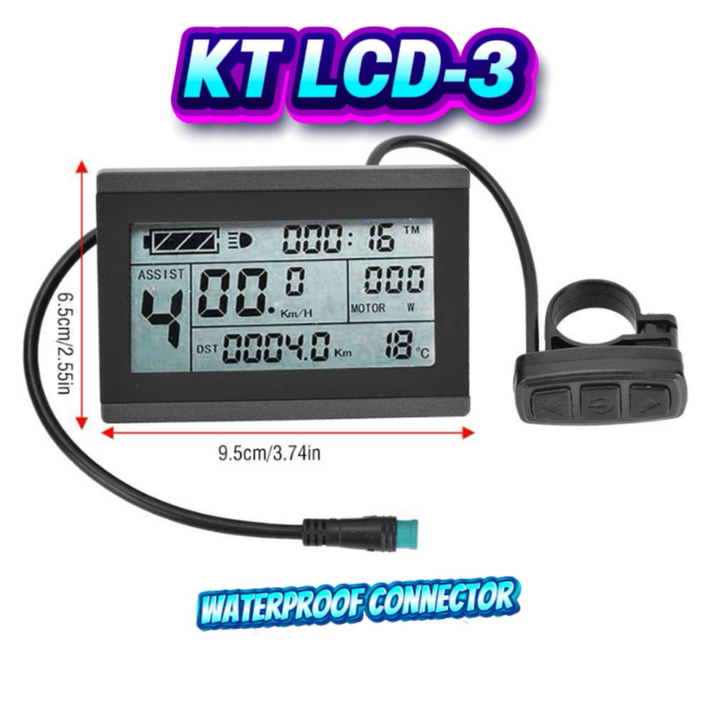 EBIKE display KT- LCD-3 programable display meter waterproof connector