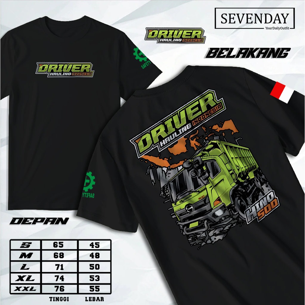 T-shirt Kaos Driver hauling indonesia - Baju Kaos driver muda hino500_kaos atasan dewasa unisex