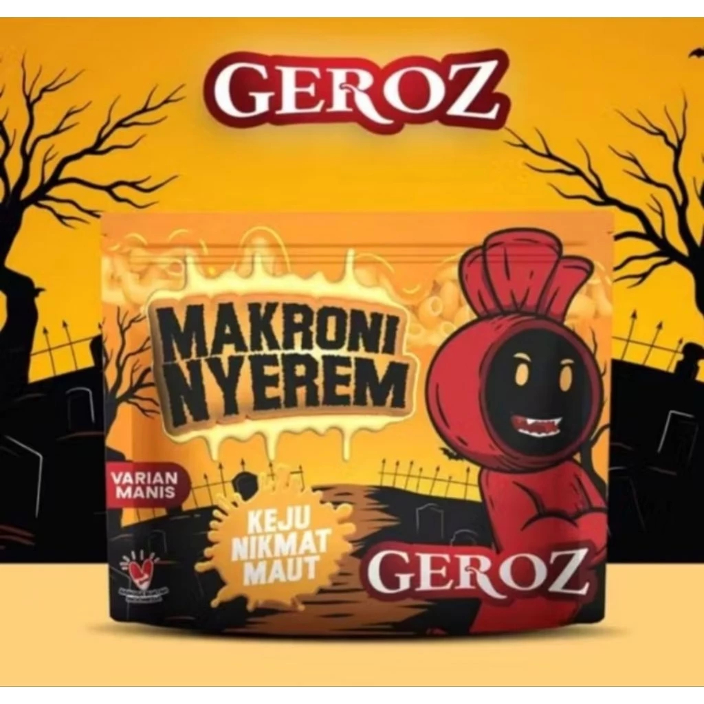 GEROZ MAKRONI NYEREM Pedas & Manis Camilan Viral Halal