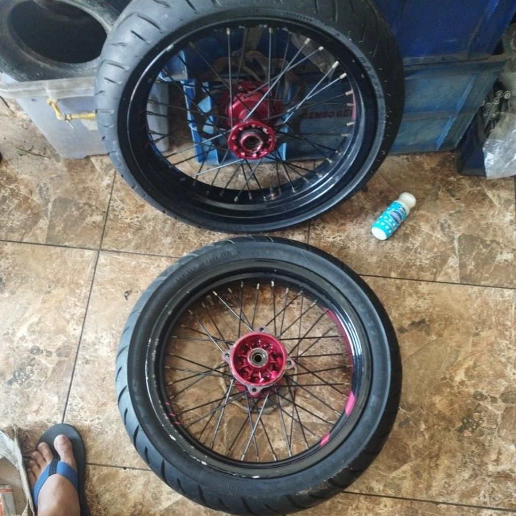 velg set tromol roda depan belakang KLX 150/dtraker150 super moto