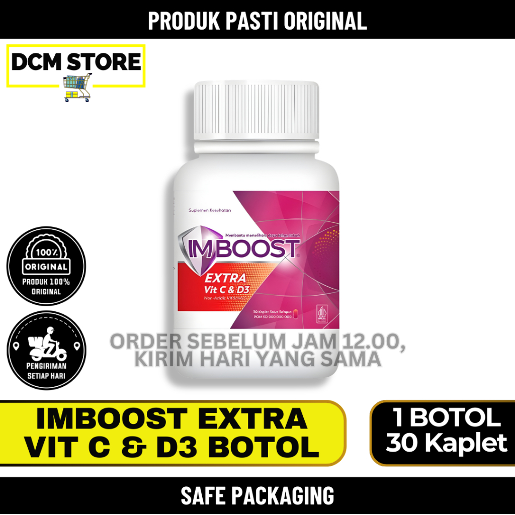 Imboost Extra Vit C Dan D3 Suplemen Daya Tahan Tubuh 30 Tablet Suplemen Imunomodulator Untuk Meningk