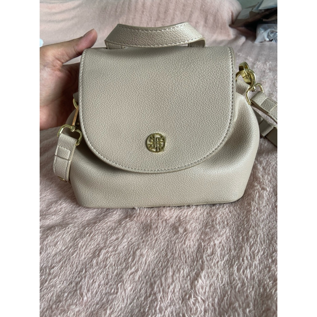 ria miranda preloved mini kin bag warna taupe