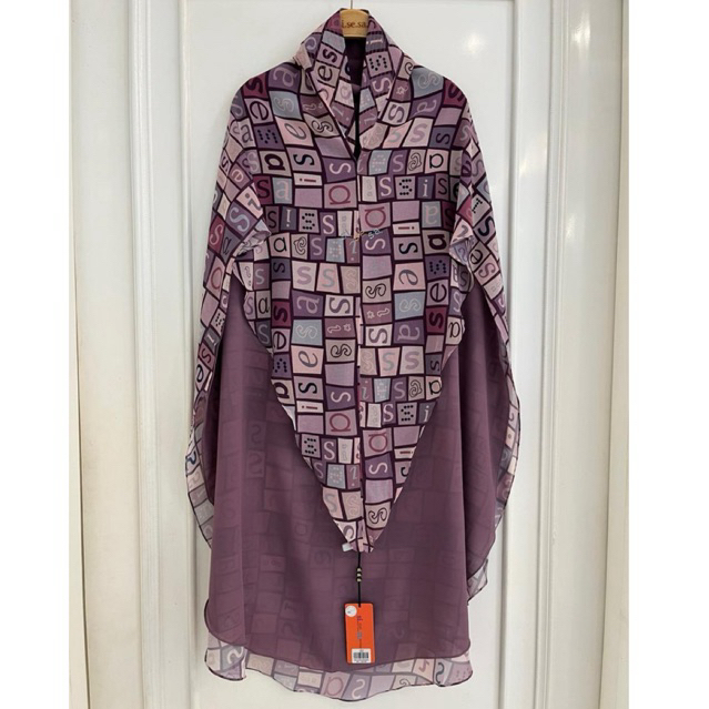 Sisesa Khimar printing lilac white