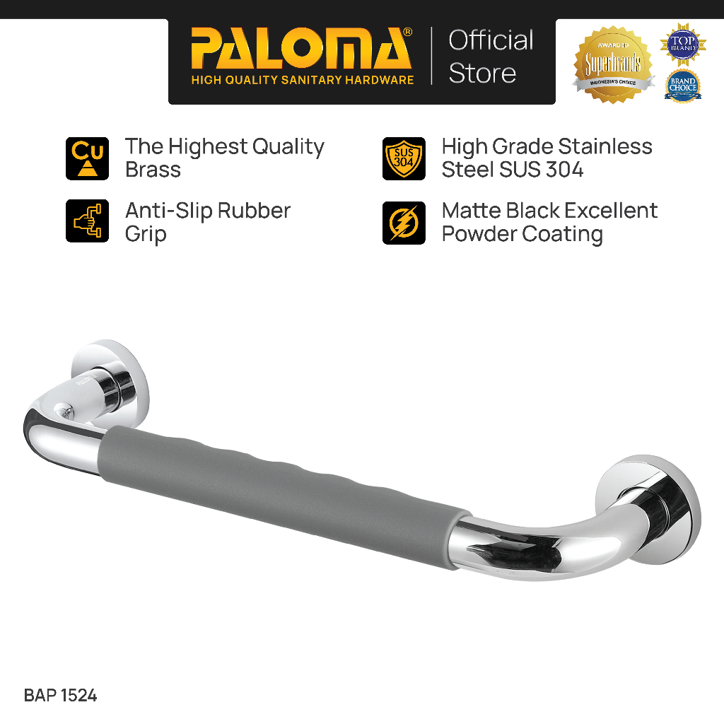 PALOMA BAP 1524 Pegangan Kamar Mandi Bath Grab Bar Handle Bathtub Tub Toilet Wall Dinding Brass Kuni