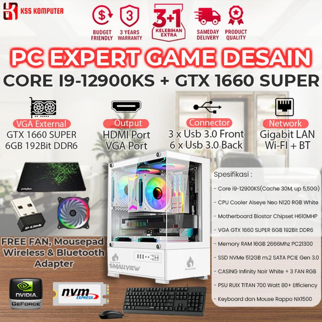 [NEW] Komputer / PC Rakitan Core I9 12900KS + GTX 1660 SUPER 6GB + Monitor Siap GAMING dan Desain