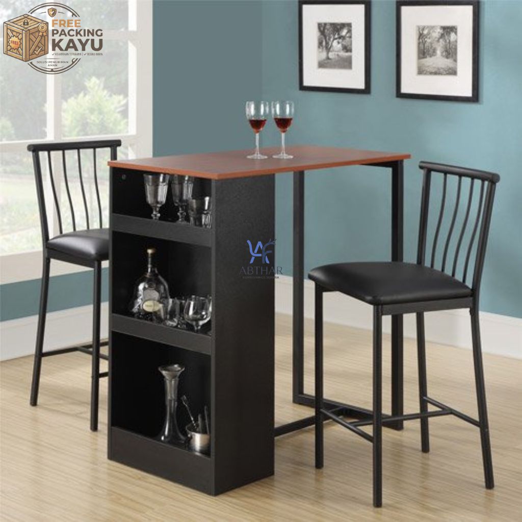 Meja cafe meja makan minimalis kaki besi
