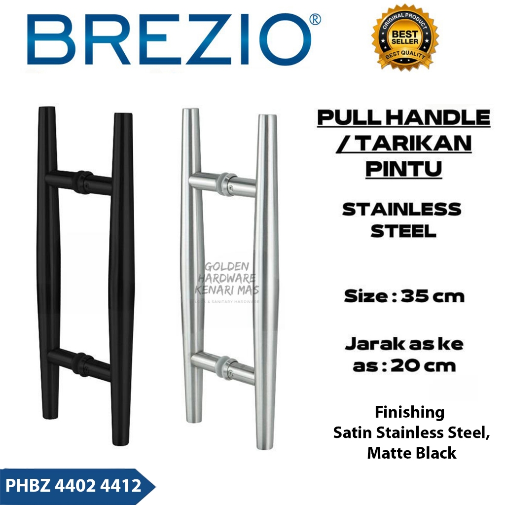 BREZIO PHBZ 4402 4412 Pull Handle Gagang Pintu Rumah Minimalis 2 Daun 35CM Stainless Satin Silver Hi