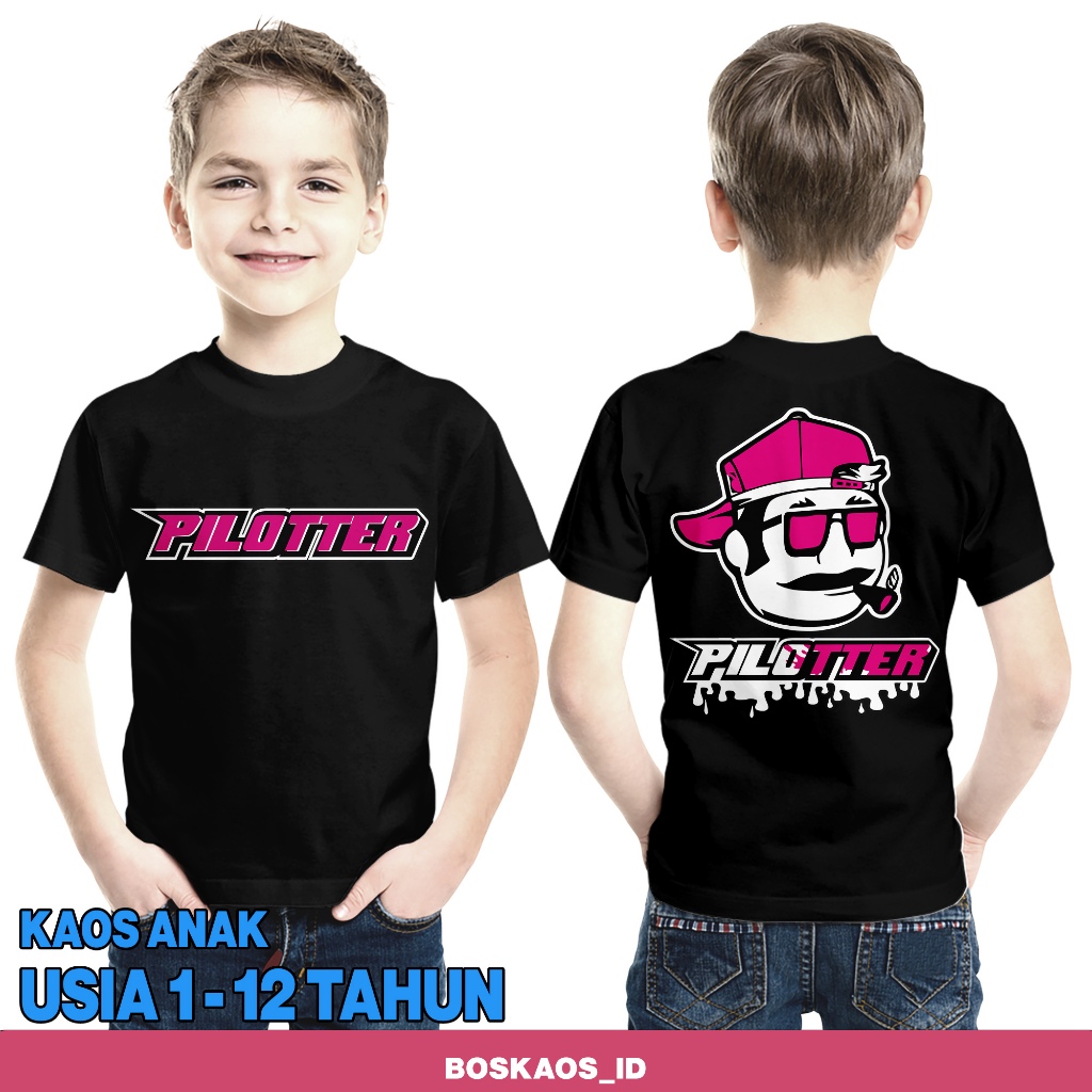T-SHIRT BOSKAOS_ID Edisi "PILLOTER V2"100%PREMIUM /Kaos Anak/Perang Pilloter Genk/thermo king/kaos p