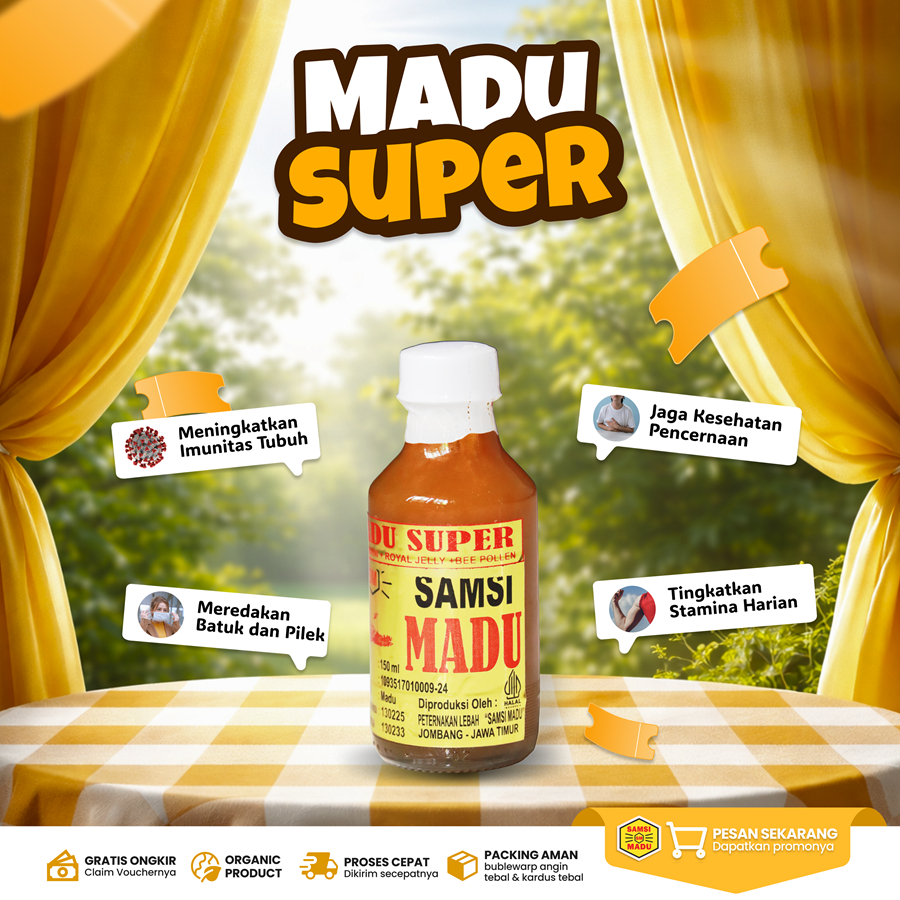 Madu Super SAMSI MADU Nusantara Jombang Wonosalam Asli 100% Murni Tanpa Campuran 150 ml 300 ml 650 m