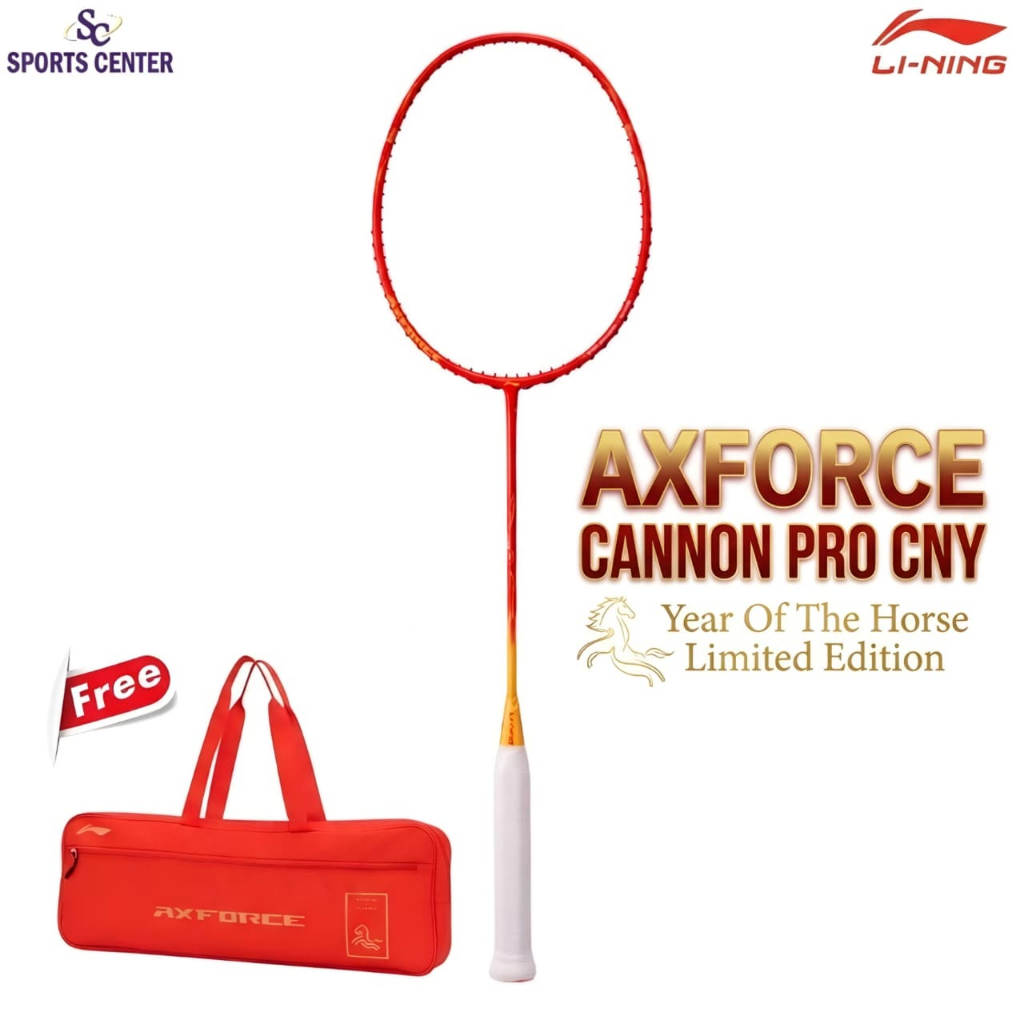 New Limited Edition Raket Badminton Lining Axforce Cannon Pro CNY Horse AYPW035