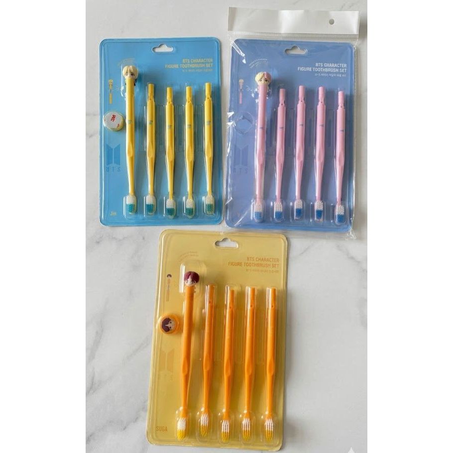 BTS CHARACTER FIGURE TOOTHBRUSH SET