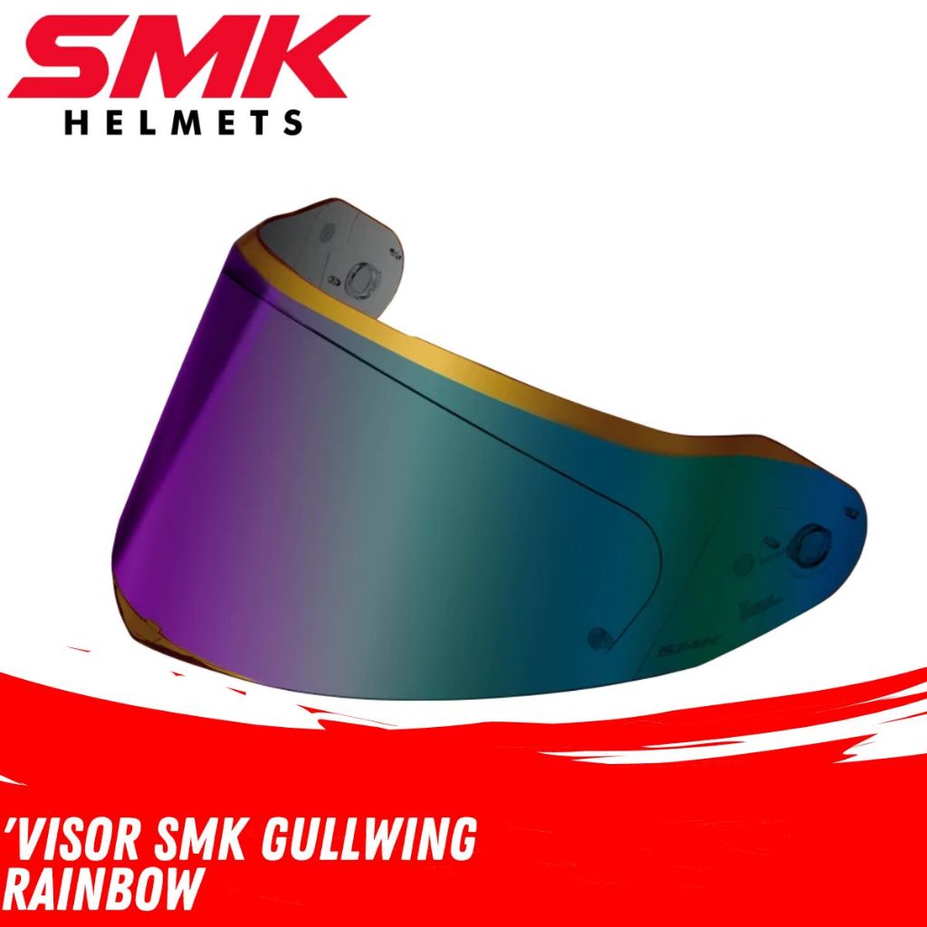 Visor SMK Gullwing Rainbow Original Kaca Helm SMK Gullwing Iridium Sparepart Helm Motor