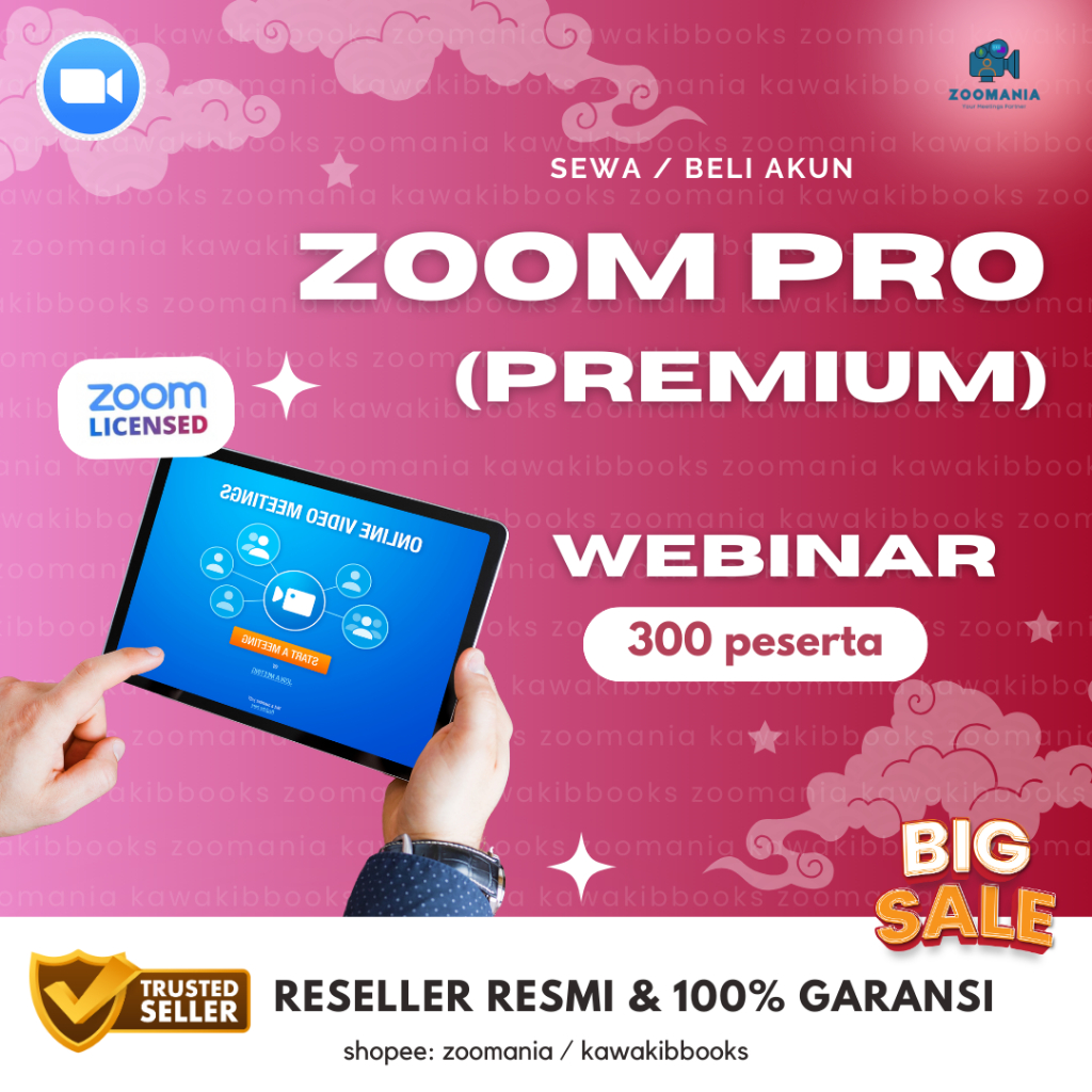 Zoom Webinar 300 Peserta Harian Mingguan Bulanan Bergaransi