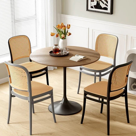 Kursi Rotan Plastik Kursi Santai Minimalis untuk Rumah Cafe Teras