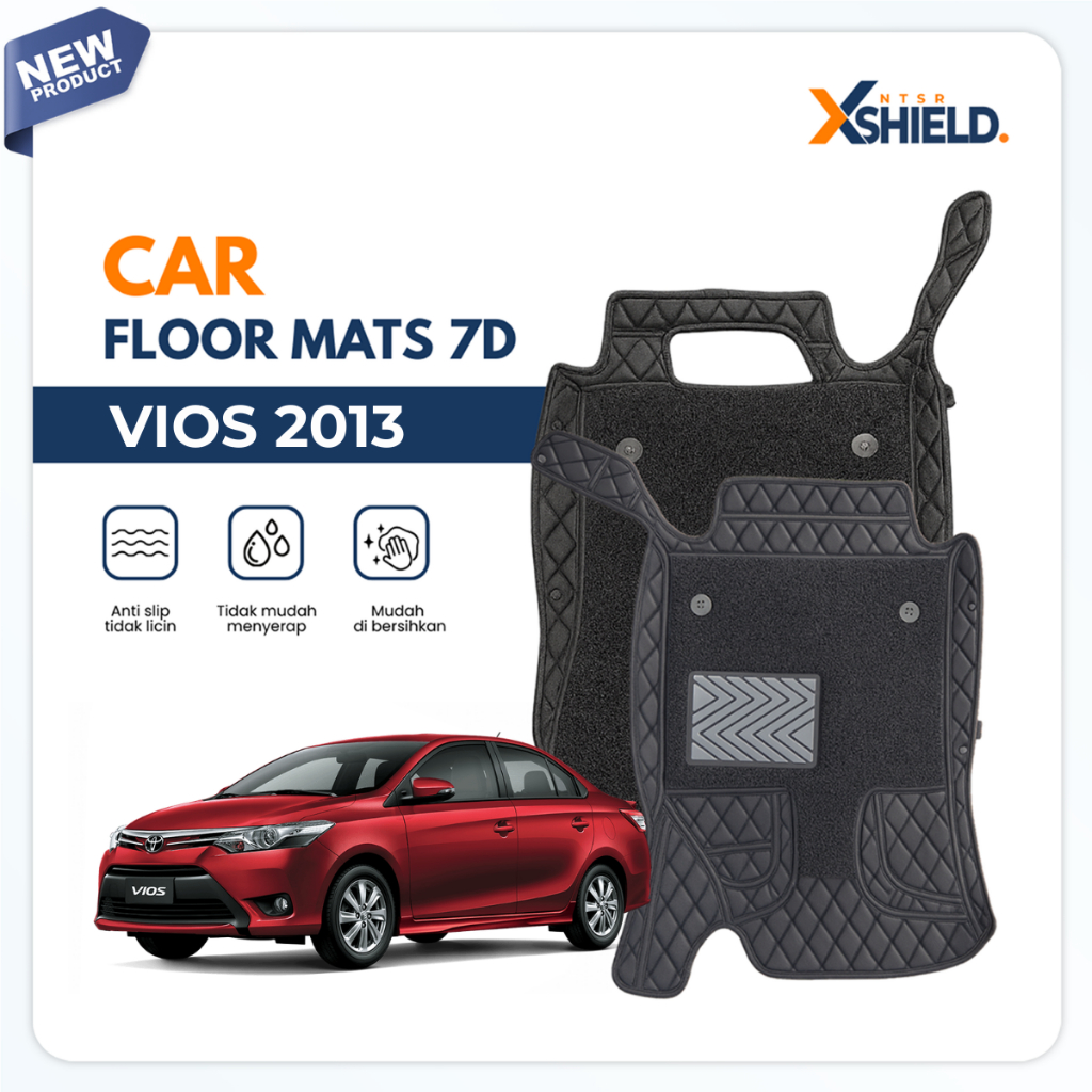 XSHIELD - 7D Karpet Mobil Vios Gen 3 Anti-Slip - Tahan Air - Tahan Lama | FLOOR MATS 7D