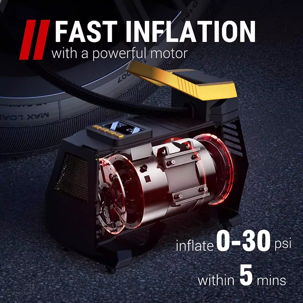 Nw - Mini Pompa Angin Ban Mobil Motor Ac/Dc Wireless 30Psi Portable Multifungsi Inflator Pompa Ban