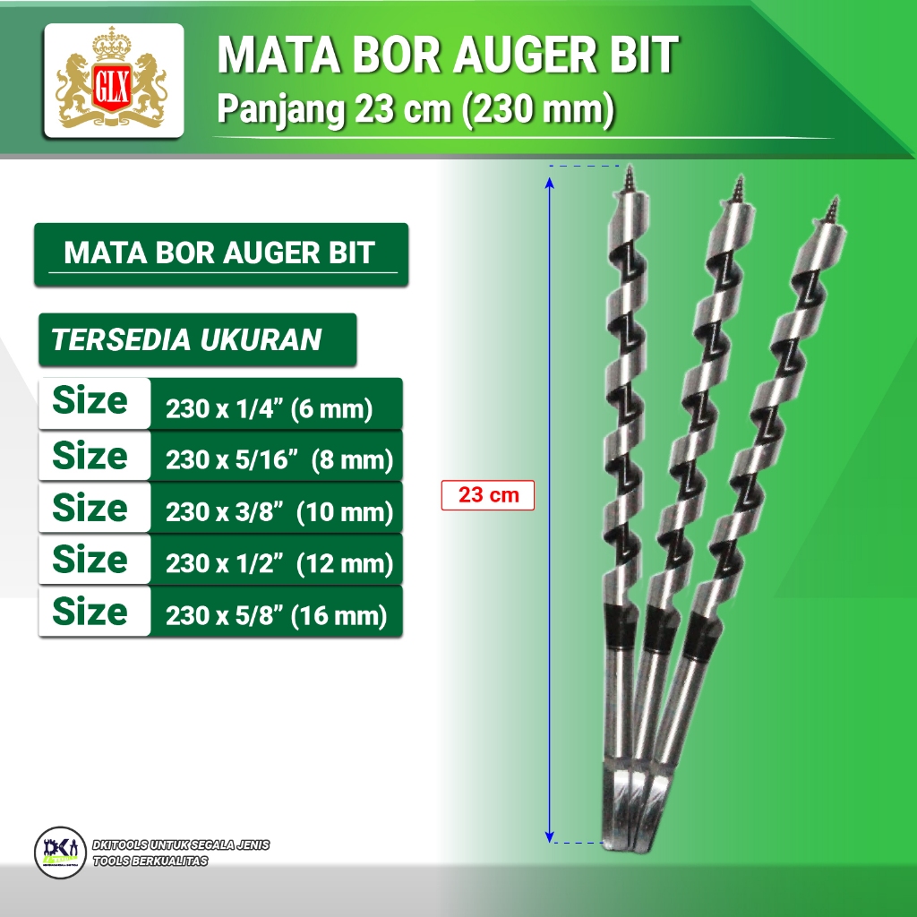 GLX Mata Boer Auger Bit / Mata Bor Kayu Pendek GLX 230