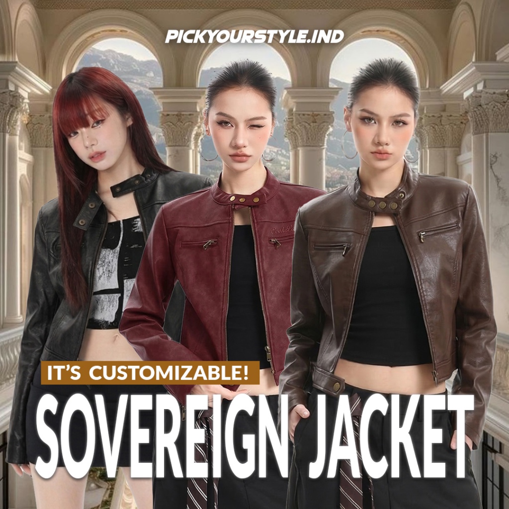 jaket kulit wanita crop coklat brown leather jacket jaket kulit coklat jaket y2k outer