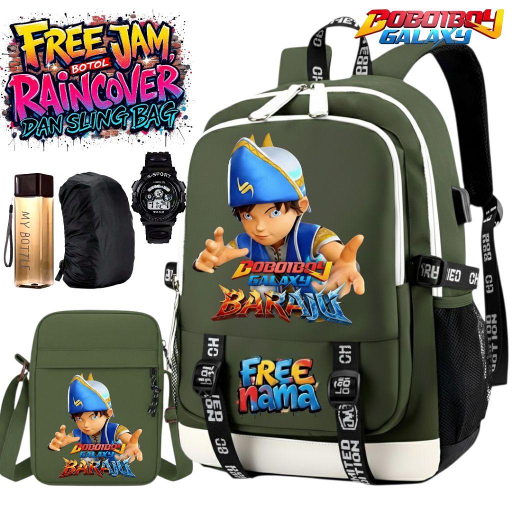 Tas Ransel Sekolah Boboiboy Galaxy Baraju Anak Laki Laki SD SMP - Tas Anak Boboiboy