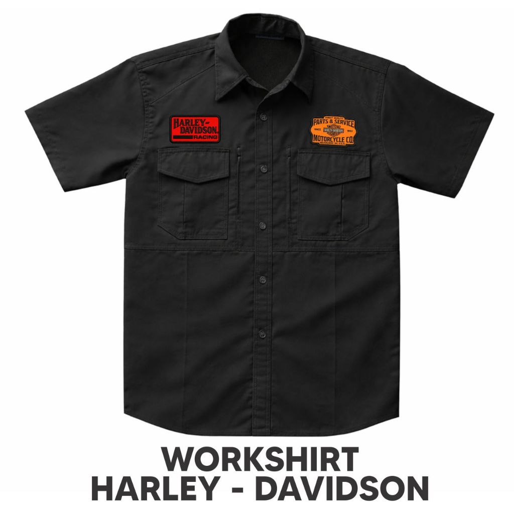 Workshirt Harley Davidson | Kemeja Harley Davidson | Workshirt Motor | Kemeja Riding Motor